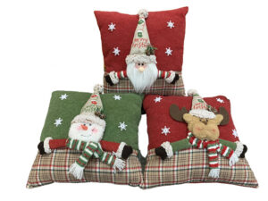 Plaid cloth Christmas pillow