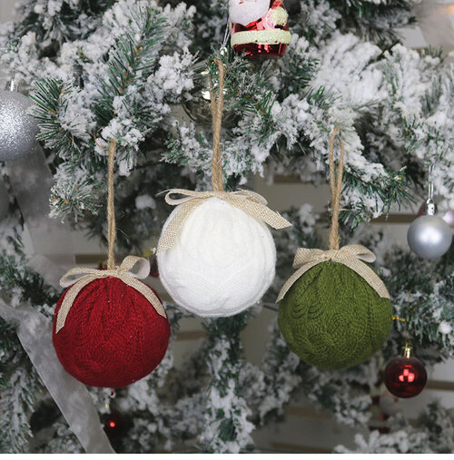 woollen ball christmas tree ornament