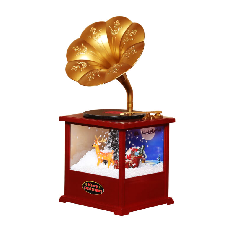 Christmas snowfall lantern with music and lights