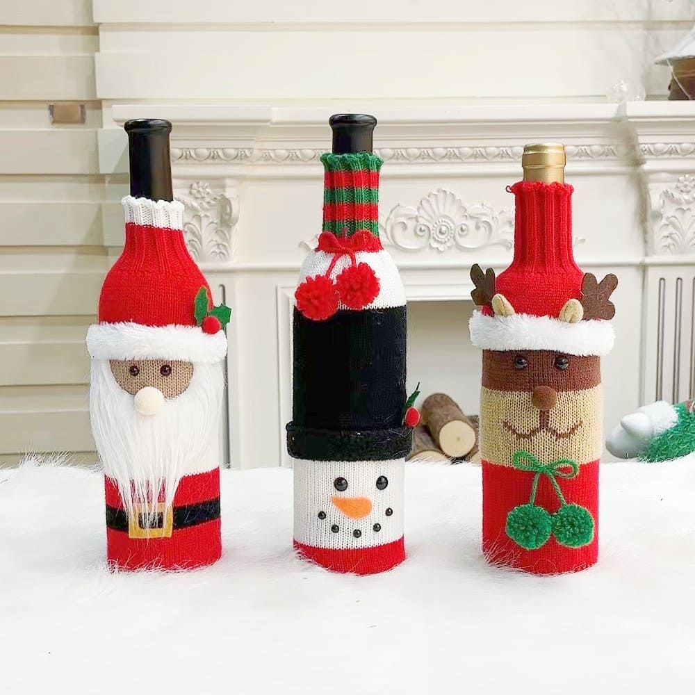 christmas wine bottle cover