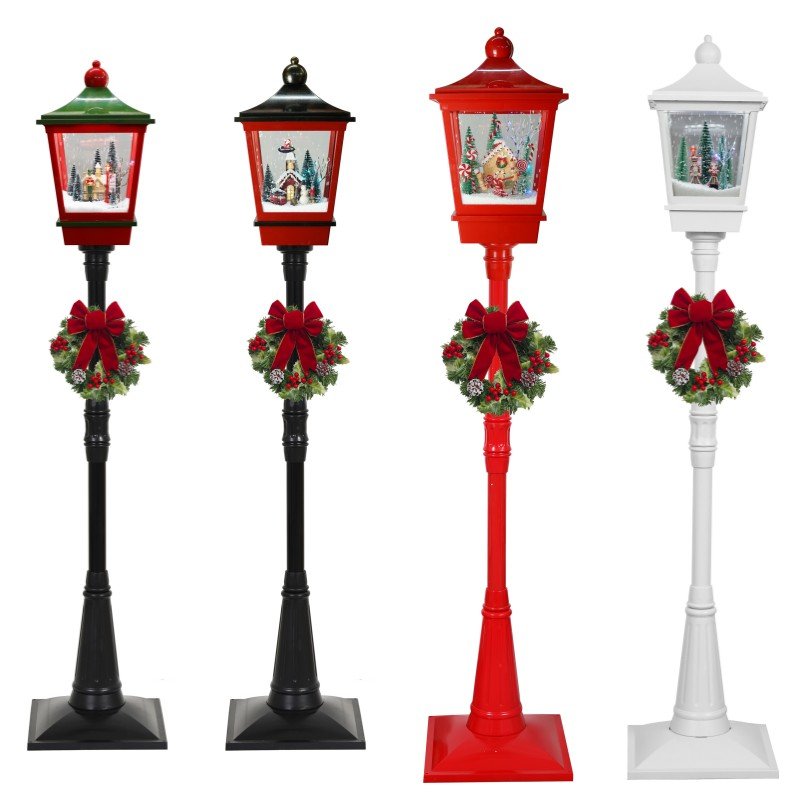 184cm LED Snow Christmas Street Lamp with Music & Light – Indoor Festive Decoration