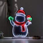 3D LED Christmas Mirror Tunnel Lamp – Santa & Snowman Elf Nutcracker Design