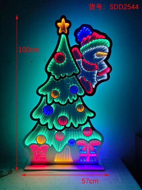Giant Mirror LED Tunnel Lights Christmas Tree Decoration