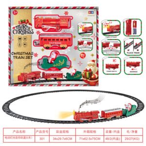 Electric Christmas Train Set with Lights and Music
