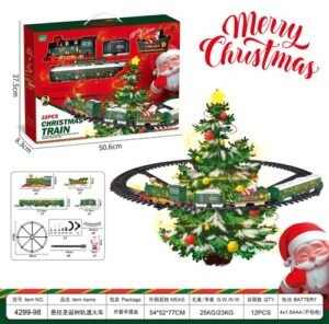 Electric Christmas Train Around Tree Set with Lights and Music