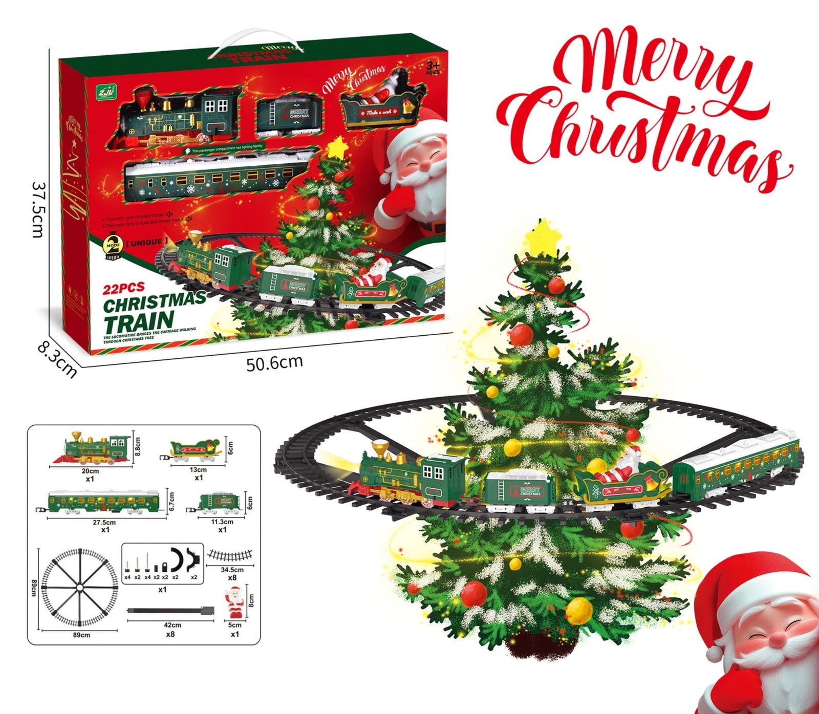 Tree-Mounted Christmas Train