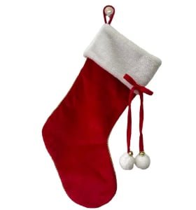 Luxury Velvet Christmas Stocking with Bells & Pom Pom Tassels