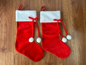 Luxury Velvet Christmas Stocking with Bells & Pom Pom Tassels