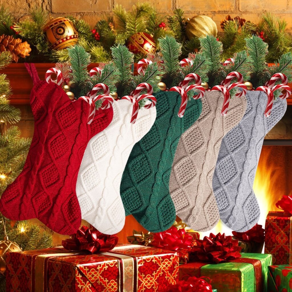 cable knit rustic Christmas stockings