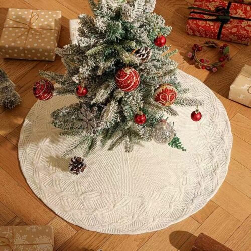White Crochet Christmas Tree Skirt wholesale
