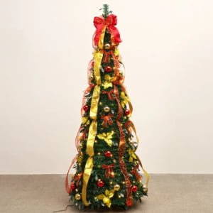 Wholesale Pre-lit Foldable Christmas Tree | LED Lights 4FT-7FT, B2B Customizable Supplier