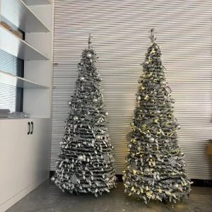 Bulk Flocked Foldable Christmas Tree Wholesale | Snowy Artificial Tree for Cold Regions