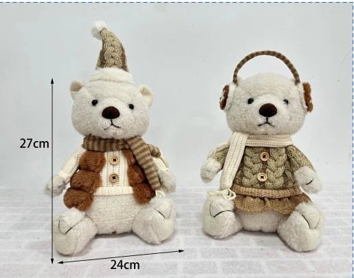 Mini Christmas Plush Teddy Bear Gift Set