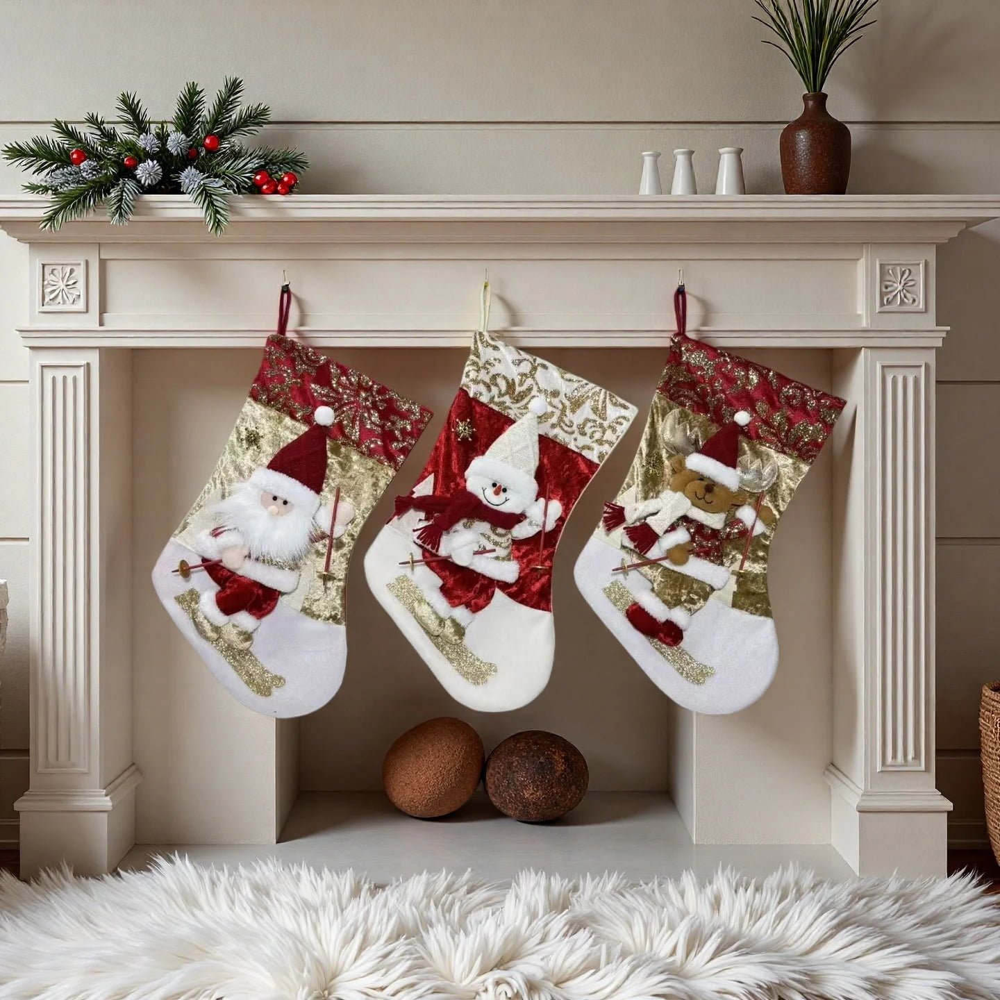What Are the Best Custom Plush Stocking and Doll Combinations for Christmas Mantel Decor?
