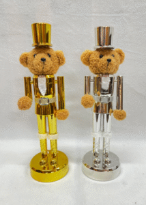 28-38cm Plastic Teddy Bear Nutcracker Cute Christmas Decor Figurine