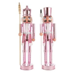 60cm Luxury Electroplated Nutcracker | Metallic Gold Silver Plastic Xmas Decor