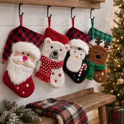 Cute 3D Animal Christmas Stockings Decor