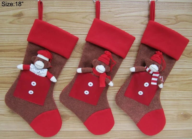 Cute Animal Plush Doll & Personalized Christmas Stocking