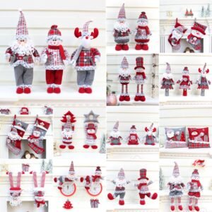 British Plaid Red & Grey Christmas Fabric Decor Collection