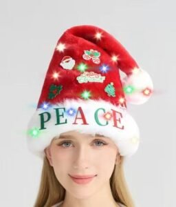 DIY LED Light Up Christmas Hat with Color Box, Kids Christmas Party Decoration Hat